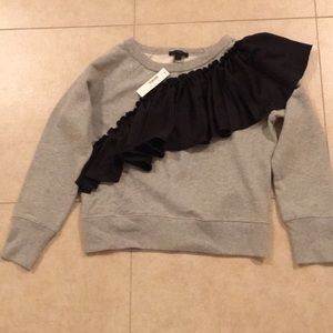 Jcrew ruffle sweatshirt
